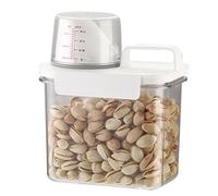 Generchin Boîte de Stockage de Céréales Domestique Scellée, Seau de Riz Transparent, Pot de Rangement de Cuisine, Récipient à Pâtes, 1100 ML