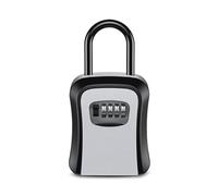 Generchin Boîtes à Clés avec Mot de Passe pour L'Extérieur, Crochet de Verrouillage Étendu, Fil d'acier, Stockage de Clés Suspendu, Clé Étanche, Boîte à Code à 4 Chiffres, Facile à Utiliser, Gris