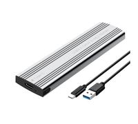 Generchin Boîtier SSD M.2 Protocole NVMe M.2 vers USB3.2 Gen2 Type-C 10Gbps Boîtier SSD Disque Dur Mobile à État Solide Argent