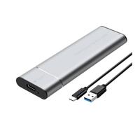 Generchin Boîtier SSD M.2 Protocole SATA NGFF Boîte de Disque Dur Mobile à État Solide M.2 vers USB3.2 Gen1 Type-C 5Gbps Boîtier SSD Argent