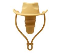 Generchin Bouchon de Bouteille de Vin en Forme de Chapeau de Cowboy en Silicone pour Champagne et Bière, Accessoires de Cuisine et de Bar en Jaune