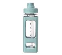 Generchin Bouteille d'eau Kawaii avec Paille 3D Ours Mignon Autocollant Gratuit en Plastique Carré Gobelet Portable Verres 700 ML Vert