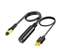 Generchin Câble Audio Numérique USB à Fibre Optique, Port Carré 3,5 mm vers Convertisseur Audio SPDIF pour Connexion à Un Amplificateur Audio