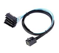 Generchin Câble Mini SAS HD 12G SFF8643 vers 4 Connecteurs SAS 29 Broches SFF8482 Haute Vitesse avec Contrôleur d'alimentation SATA 15 Broches
