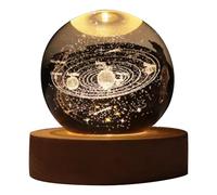 Generchin Cadeau Saint Valentin Lampe Boule de Cristal Galaxie Lampe 3D Planète Lune Lampe Boule de Cristal E