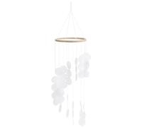 Generchin Carillon à Vent en Coquillage Naturel, Attrape-Rêves, Décoration D'Extérieur, de Jardin, de Chambre à Coucher, de Salon, Pendentif à Suspendre, Blanc