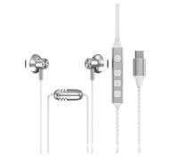 Generchin Casque Live in-Ear Écouteurs K20 K Song Carte Son Retour Audio Réglage 20-20KHZ Type-C 1,2m HD Réduction de Bruit Blanc