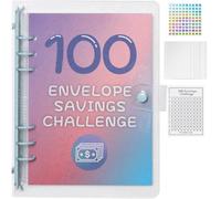 Generchin Classeur de Défi D'Économies D'Argent de 100 Enveloppes, Feuille de Budget de Dépenses pour Budgétiser et Économiser de L'Argent, Classeur de Budget et Facile à Utiliser Bleu