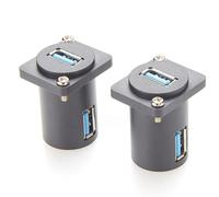 Generchin Connecteur de en Panneau D-Type USB 3.0, Coupleur de Traversée, Adaptateur de en Panneau USB 3.0 avec Sortie Angulaire.