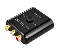 Generchin Convertisseur AV vers Compatible CVBS L/R Sortie 1080P | Convertisseur AV vers transforme CVBS et L/R en et connecte d’anciens appareils à une TV HD haute définition.