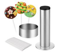 Generchin Coupe-Gâteau Rond, Kit de Moule à Gâteau en Cercle et Fabricant de Gâteaux Poussoir avec Bâtons, Accessoires de Gâteaux, Outils de Cuisson