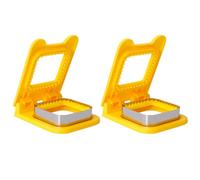 Generchin Coupe-Sandwich Carré en Métal pour Enfants, Boîte à Lunch, Boîte à Bento, Jaune