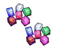 Generchin Cube de Glace LED Étanche Coloré Clignotant Lueur dans Le Noir s'allume pour Bar Club Décoration de Fête à Boire B Lumière de Glaçon LED en Plastique 12 Pièces