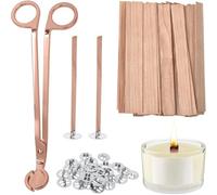 Generchin Cœurs en Bois Épaissis 100 PCS pour la Fabrication de Bougies - Naturellement sans Fumée, Comprend Un Coupe-Mèche pour Une Durée de Vie Prolongée des Bougies B