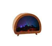 Generchin Diffuseur CouleurIndiquée Éclairage ABS+PP+PMM | Diffuseur de cheminée avec 12 effets de flamme et humidificateur, livré avec télécommande et câble Type-C.