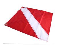 Generchin Drapeau plongée Mât renforcé Signal Blanc | Pavillon avec mât renforcé, très visible pour informer les navires de la présence de plongeurs à proximité.