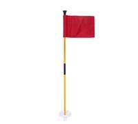 Generchin Drapeau Vert de Golf Rouge, Mât de Drapeau Détachable en Deux Sections, Coupe de Trou de Drapeau de Cible Verte Facile à Transporter