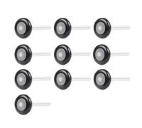 Generchin Ensemble de 10 Rouleaux de Garage en Nylon Noir de 2 Pouces Rouleaux de Garage en Nylon Double Joints Roulements de Précision Rouleau de Porte Coulissante