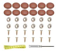 Generchin Ensemble de 12 Boutons de Rembourrage en Cuir avec Pression, Adaptés pour Le Mobilier Capitonné, Lit, Canapé, Chaise D'École, Siège de Voiture, Toit de Camping-Car, Marron.
