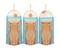 Generchin Ensemble de 3 Décorations Murales Attrape-Rêves Bohèmes en Macramé avec Un Kit de Capteur de Rêves Coloré au Lever ou Coucher du Soleil.