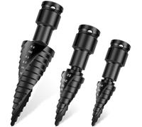 Generchin Ensemble de 3 Forets Coniques, Foret Conique Cannelé 4-32 mm à Hélice Spirale Coupe Cône