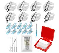 Generchin Ensemble de 8 Pieds pour Ourlet Roulé à Coudre 3-10 Mm, 8 Tailles, Pied-De-Biche pour Ourlet Roulé avec Clips de Couture, Aiguilles à Coudre pour