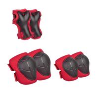 Generchin Ensemble de Coudières et Genouillères pour Filles et Garçons avec Protège-Poignets Rouges