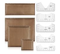 Generchin Ensemble de Coussins de Presse à Chaud, Coussin de Transfert de Presse à Chaud de 4 Tailles et Guide de Règle de T-Shirt 5 Pièces pour Vinyle