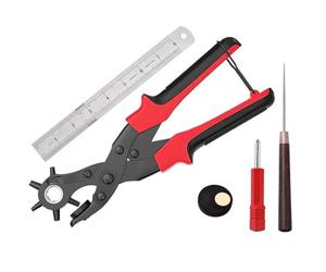 Generchin Ensemble de Perforatrices pour Cuir, Kit de Pinces à Poinçonner Rotatives Professionnelles, Perforatrice Rotative Super Robuste, Multi-Trous de Précision