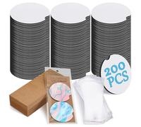 Generchin Ensemble Vierge de Dessous de Verre de Voiture par Sublimation, 200 Pièces de Dessous de Verre Vierges de 2,76 Pouces, 100 Adhésifs et Carte D'Affichage Marron