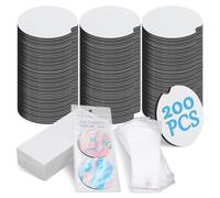 Generchin Ensemble Vierge de Dessous de Verre de Voiture par Sublimation, 200 Pièces, Dessous de Verre Vierge de 2,76 Pouces, 100 Adhésifs et Carte D'Affichage Blanche