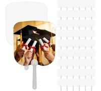 Generchin Éventails de Graduation en Sublimation Vierges, Éventails Vierges à Double Face, DIY, pour Église et Mariage.