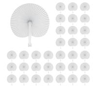 Generchin Éventails en Papier Blanc Pliables, Éventails Portables Ronds, Décorations de Mariage, Souvenirs de Fête, Danse DIY.