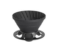 Generchin Goutteur à Café Pliable en Silicone Réutilisable avec Support pour Filtre à Café, Tasse Peu Encombrante, Entonnoir à Café Pliable pour L'Extérieur, A