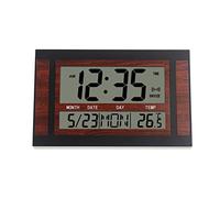 Generchin Horloge Murale NuméRique LCD Grand Nombre Temps TempéRature Calendrier Alarme Table Horloge de Bureau Design Moderne Bureau Maison Noir