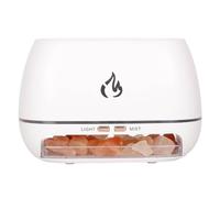 Generchin Humidificateur d'air en Pierre de Sel avec Lumière Colorée et Flamme, Diffuseur D'Huiles Essentielles D'Aromathérapie, Pulvérisateur D'Aromathérapie B