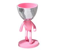 Generchin Jolies Jardinières Succulentes Artificielles, Mini-Pot en Plastique Faux Décor, Pots Créatifs en Forme Humaine Rose