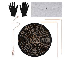 Generchin Kit de 6 Outils de Planche de Pendule de Radiesthésie Spirituelle - Cuivre pour Trouver de L'Eau, Détecter des de Radiesthésie en Or Incluses, Divination.