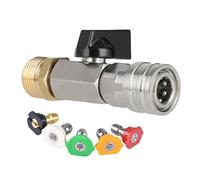 Generchin Kit de Commutateur de Valve à Bille Quick Connect pour Tuyau de Laveuse à Pression, Connecteur 1/4" et M22 14mm avec Buse
