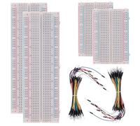 Generchin Kit de Platine D'Expérimentation Sans Soudure 2 Pièces 830 Points D'Attache + 2 Pièces 400 Points D'Attache + 2 Jeux de 65 Fils de Liaison Flexibles pour Platine D'Expérimentation