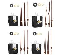 Generchin Kits de Réparation de Mécanisme de Mouvement D'Horloge à Quartz 4 Pièces avec 4 Types D'Aiguilles D'Horloge en Bois de Noyer Accessoires de Mouvement D'Horloge