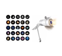 Generchin Lampe Nocturne Ambiance intérieur LED ABS | Ambiance lumineuse pour intérieur, LED stables, réglage continu, projection étoilée 360°, ABS blanc, plug-and-play USB 5V.