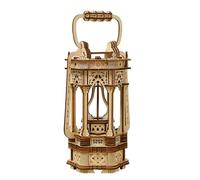 Generchin Lampe Rétro à Assemblage Tridimensionnel en Bois, Lanterne D'Assemblage Faite à la Main, Ornements de Bureau, Style Ancien