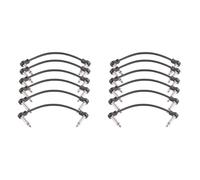 Generchin Lot de 12 Câbles de Raccordement Plats pour Pédales D'Effet de Guitare, 16 cm, Noir