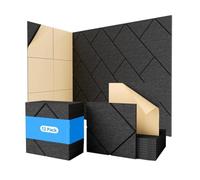 Generchin Lot de 12 Panneaux Muraux Insonorisants Auto-Adhésifs, 12 X 12 X 0,4 Pouces, Panneaux Insonorisants pour Murs, Panneaux Acoustiques