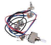 Generchin Lp Micros Guitare ÉLectrique Kit de Câblage 2T2V 500K Pots Commutateur à 3 Voies avec Prise pour Dual Humbucker les Pual Style Remplacement de Guitare, Casquette Blanche
