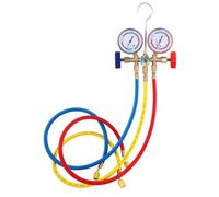 Generchin Manomètre de Diagnostic de Climatisation à 3 Voies pour R12, R22, R404A et R134a, Compatible avec le Fréon, avec Tuyau et Crochet