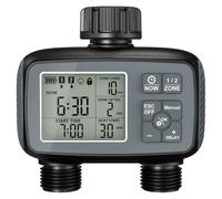 Generchin Minuteur D'Arrosage Programmable 2 Zones pour Tuyau de Jardin, Système D'Irrigation Automatique pour Pelouse.