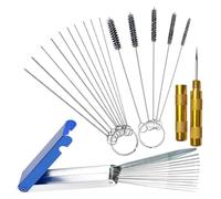 Generchin Nettoyer de Pointe de la Torche Premium, 13 Fils + 10 Aiguilles + 5 Pinceaux + 1 Pick, Kit de Nettoyage de Carboire en en Terre à Jet