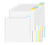 Generchin Organiseur de Rangement pour Papier de Scrapbooking 12 X 12 Pouces Organisateur de Rangement Transparent avec Onglets D'Index Adhésifs pour Papier de Scrapbooking Vinyle B